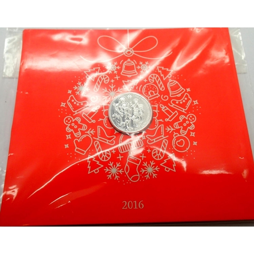 3121 - Silver Bullion: 2016 £20 silver bullion, Gift of Christmas. P&P Group 1 (£14+VAT for the first lot a... 