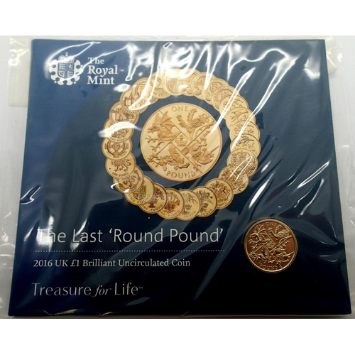 3125 - Silver Bullion: 2016 UK last round pound coin, uncirculated. P&P Group 1 (£14+VAT for the first lot ... 