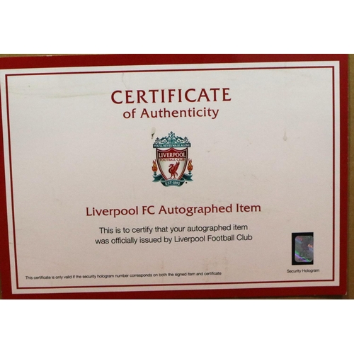 2070 - Liverpool Football Club signed presentation shirt, circa 2010, size L, framed with CoA. Postage unfr... 