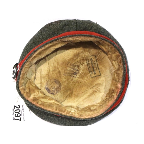 2097 - Imperial German WWI field cap, maker Wachsmuth. P&P Group 2 (£18+VAT for the first lot and £3+VAT fo... 