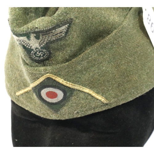 2098 - WWII German Infantry Enlisted Mans/NCO M34 Overseas side cap. P&P Group 1 (£14+VAT for the first lot... 