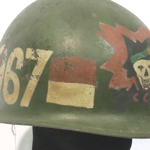 2108 - Vietnam War period ARVN Special Forces helmet. Central Command Centre 1967, lacking liner. P&P Group... 