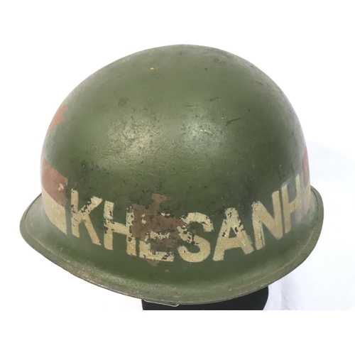 2108 - Vietnam War period ARVN Special Forces helmet. Central Command Centre 1967, lacking liner. P&P Group... 