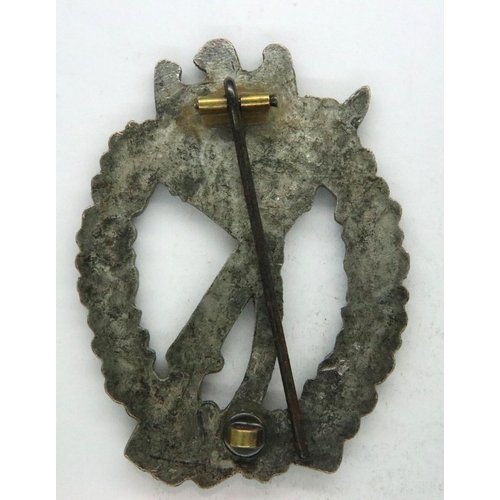 2204 - Third Reich Mid War solid back Infantry Assault badge. P&P Group 1 (£14+VAT for the first lot and £1... 