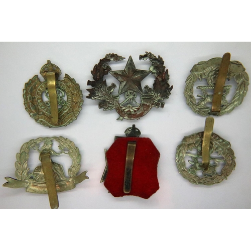 2209 - Six British WWI Regimental cap badges. P&P Group 1 (£14+VAT for the first lot and £1+VAT for subsequ... 