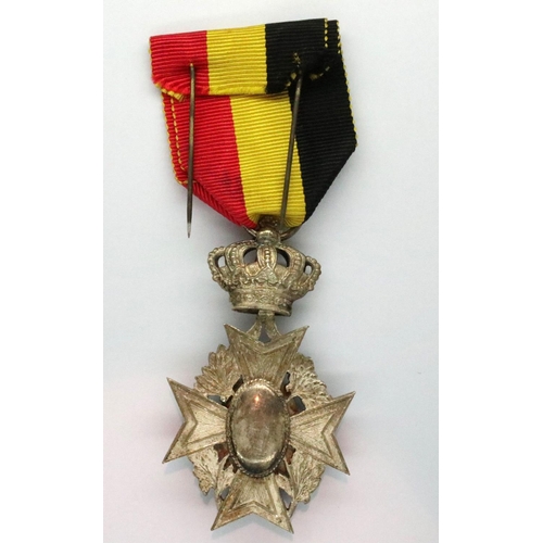 2230 - Belgian enamelled silver Civic Order medal. P&P Group 1 (£14+VAT for the first lot and £1+VAT for su... 