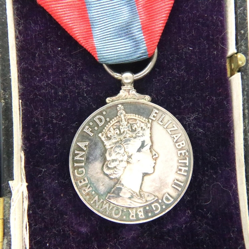 2248 - Cased Queen Elizabeth II Faithful Service medal. P&P Group 1 (£14+VAT for the first lot and £1+VAT f... 