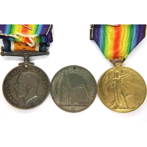 2250 - Pair of WWI medals and another. Not available for in-house P&P, contact Paul O'Hea at Mailboxes on 0... 