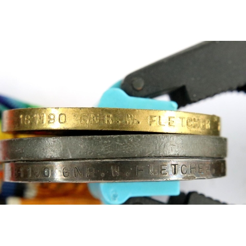 2250 - Pair of WWI medals and another. Not available for in-house P&P, contact Paul O'Hea at Mailboxes on 0... 