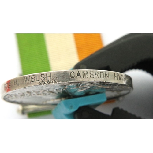 2252 - PTE M Welsh: KSA medal with 1901 and 1902 M Welsh Cameron Highlanders. P&P Group 1 (£14+VAT for the ... 