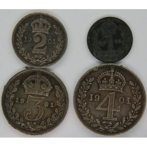 3092 - 1901 Maundy full set of Queen Victoria. P&P Group 1 (£14+VAT for the first lot and £1+VAT for subseq... 