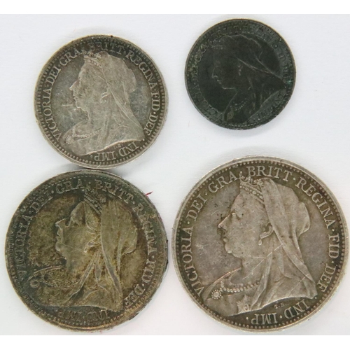 3092 - 1901 Maundy full set of Queen Victoria. P&P Group 1 (£14+VAT for the first lot and £1+VAT for subseq... 