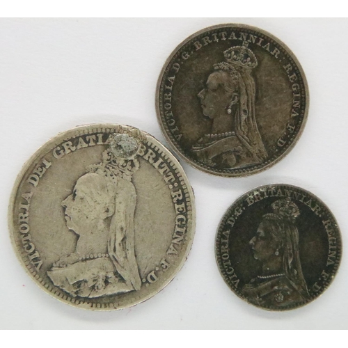 3094 - 1890 Maundy part set (3 coins) of Queen Victoria. P&P Group 1 (£14+VAT for the first lot and £1+VAT ... 