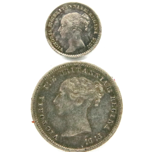 3180 - 1867 Muandy part set (2 coins) of Queen Victoria. P&P Group 1 (£14+VAT for the first lot and £1+VAT ... 