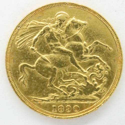 3182 - 1890 full sovereign of Queen Victoria. P&P Group 1 (£14+VAT for the first lot and £1+VAT for subsequ... 