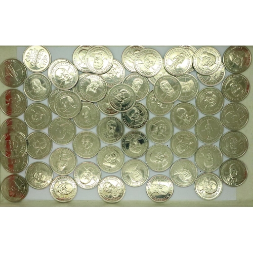 3183 - Eighty eight coins from the series Makers of the Millennium issued by Sainsburys. P&P Group 1 (£14+V... 