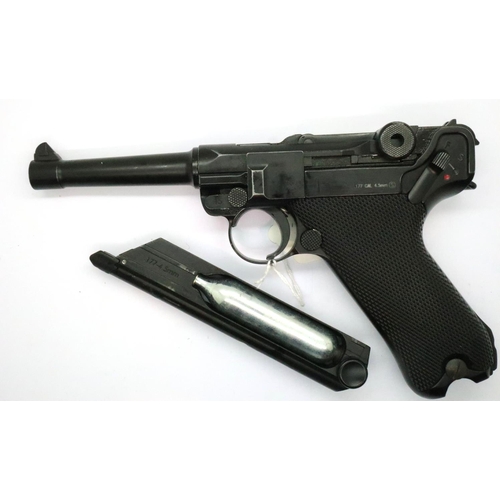 2021 - KWC CO2 Luger PO8 gas blowback air pistol. P&P Group 2 (£18+VAT for the first lot and £3+VAT for sub... 