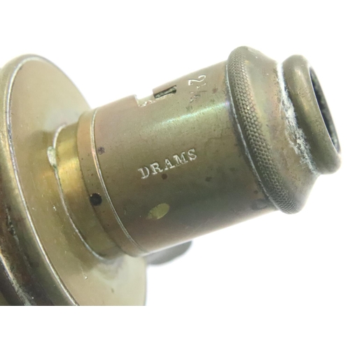 2261 - Four mixed brass/copper antique powder flasks. P&P Group 2 (£18+VAT for the first lot and £3+VAT for... 