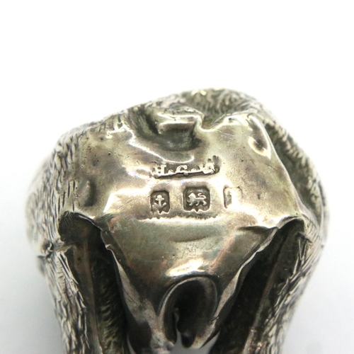 100 - Edwardian 925 silver teddy bear salt, H: 35 mm. P&P Group 1 (£14+VAT for the first lot and £1+VAT fo... 