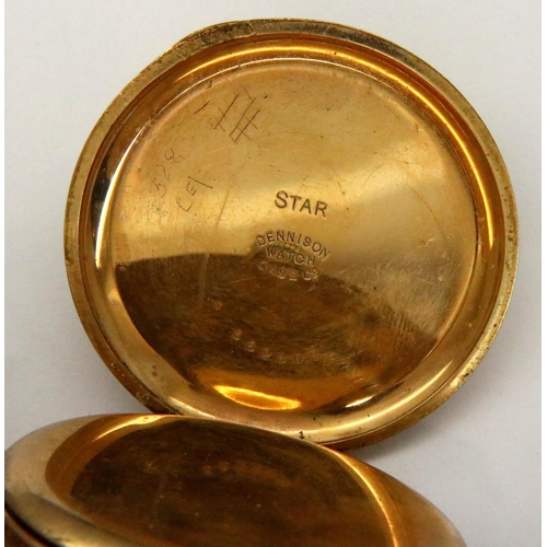 82 - Waltham: gold plated pocket watch, case D: 17 mm, not working at lotting. P&P Group 1 (£14+VAT for t... 