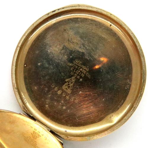 84 - Cyma gold plated hunter pocket watch, lacking glass, not working, requires attention. P&P Group 1 (£... 