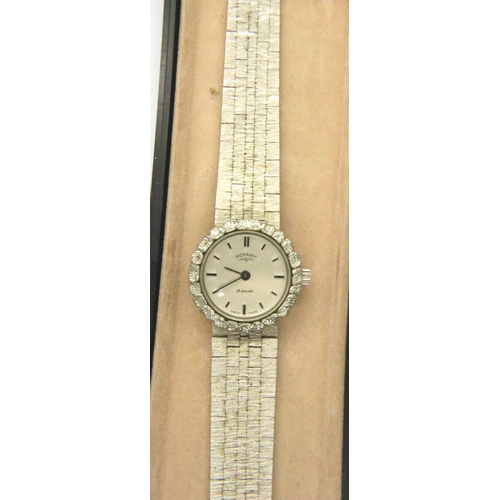 85 - Rotary: ladies 21 jewel silver wristwatch, boxed, not working. P&P Group 1 (£14+VAT for the first lo... 