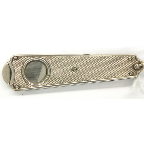 95 - 925 silver cigar cutter, L: 70 mm. P&P Group 1 (£14+VAT for the first lot and £1+VAT for subsequent ... 