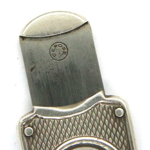 95 - 925 silver cigar cutter, L: 70 mm. P&P Group 1 (£14+VAT for the first lot and £1+VAT for subsequent ... 