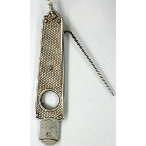 95 - 925 silver cigar cutter, L: 70 mm. P&P Group 1 (£14+VAT for the first lot and £1+VAT for subsequent ... 