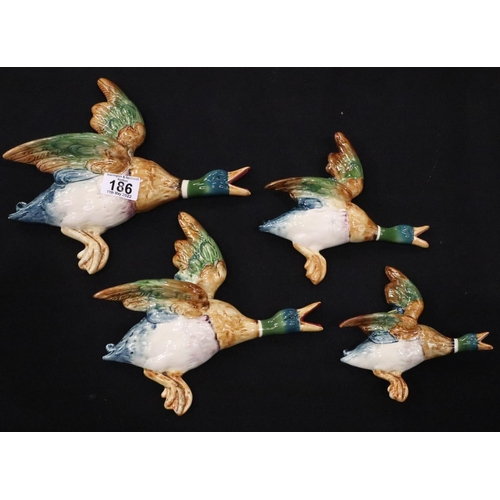 186 - Set of four Beswick flying ducks (5961, 5962, 5963, 5964). P&P Group 3 (£25+VAT for the first lot an... 