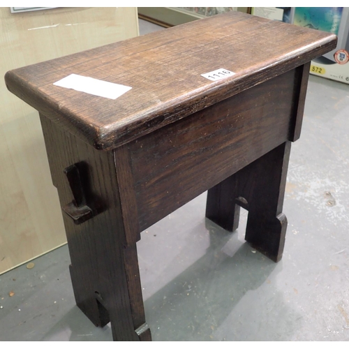 1116 - Lift top oak stool, 50 x 20 x 50 cm H. Not available for in-house P&P, contact Paul O'Hea at Mailbox... 