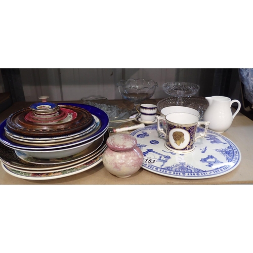 1153 - Mixed ceramics and glassware to include Spode and Limoges. Not available for in-house P&P, contact P... 