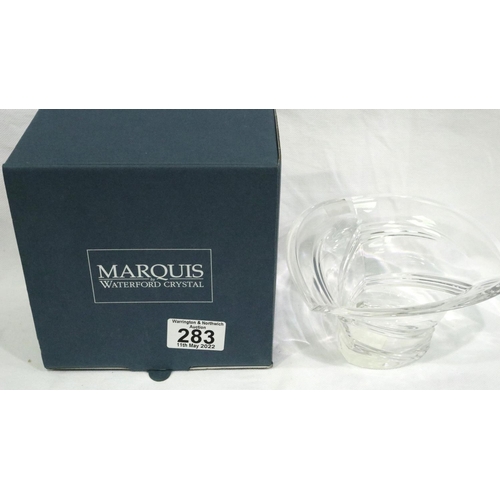 283 - Waterford Crystal Marquis bowl, 15 x 18 cm, boxed. P&P Group 3 (£25+VAT for the first lot and £5+VAT... 