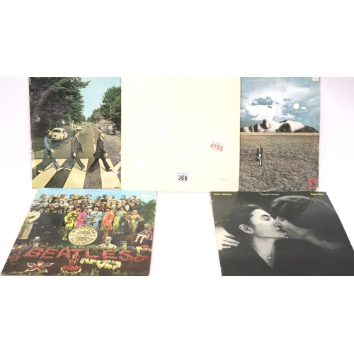 366 - Beatles White album number 230139, Abbey Road, Sgt Pepper and two John Lennon. P&P Group 2 (£18+VAT ... 