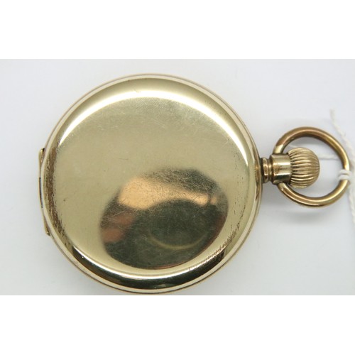 84 - Cyma gold plated hunter pocket watch, lacking glass, not working, requires attention. P&P Group 1 (£... 