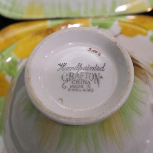 158 - Grafton floral tea service comprising 45 pieces. Not available for in-house P&P, contact Paul O'Hea ... 