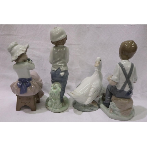 159 - Three mixed Nao figurines, no cracks, chips or visible restoration. P&P Group 2 (£18+VAT for the fir... 