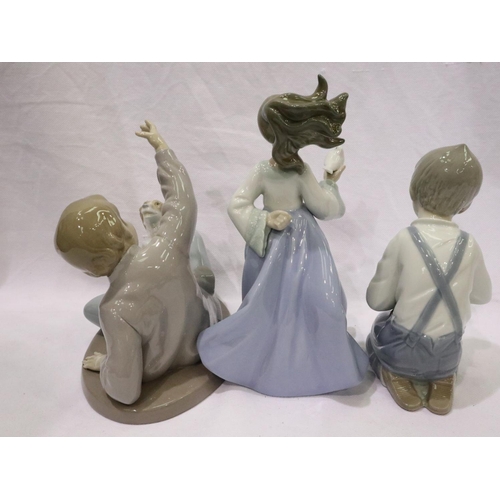 167 - Three mixed Nao figurines, no cracks, chips or visible restoration. P&P Group 2 (£18+VAT for the fir... 