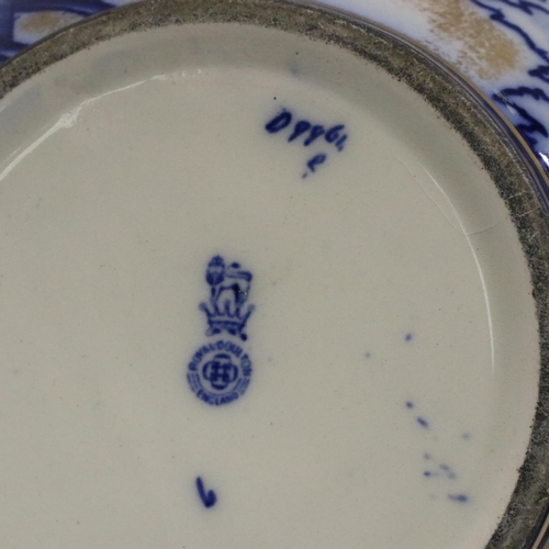 190 - Royal Doulton large circular Flow Blue bowl, H: 20 cm. P&P Group 2 (£18+VAT for the first lot and £3... 