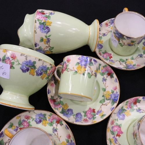 199 - Aynsley vintage fifteen piece coffee set. No chips, cracks or visible restoration, some of the paint... 