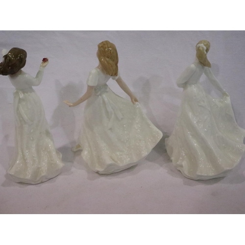 202 - *** WITHDRAWN *** Ten Royal Doulton figurines, each H: 16 cm. P&P Group 3 (£25+VAT for the first lot... 