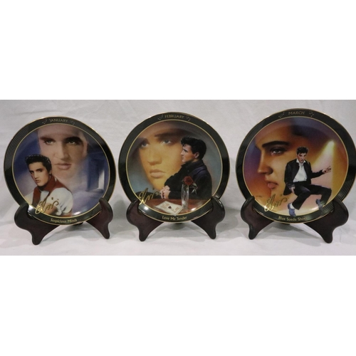 203 - Bradford Exchange set of twelve collectors calendar plaques, Elvis Presley: Entertainer of the Centu... 