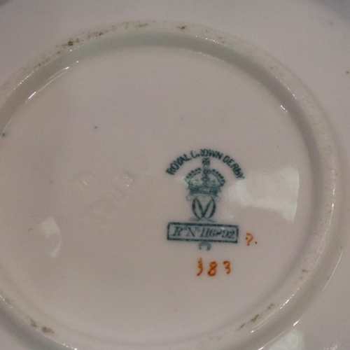 217 - Early Royal Crown Derby pattern 383 cup and saucer. No cracks, chips or visible restoration. P&P Gro... 