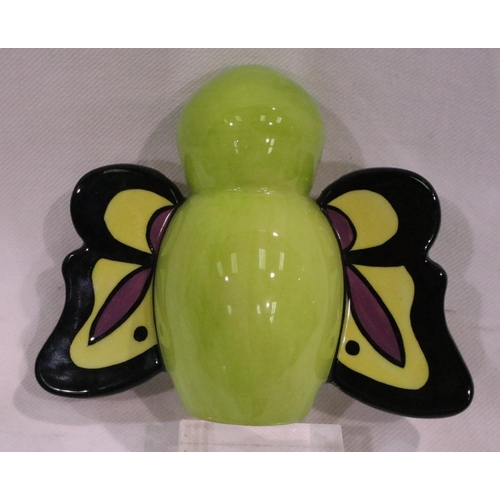 219 - Lorna Bailey sugar shaker in the Butterfly pattern, H: 10 cm. No cracks, chips or visible restoratio... 