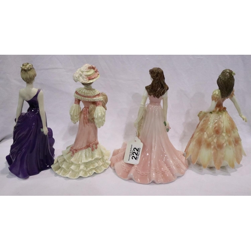 222 - Four Coalport figurines, largest H: 22 cm. P&P Group 3 (£25+VAT for the first lot and £5+VAT for sub... 