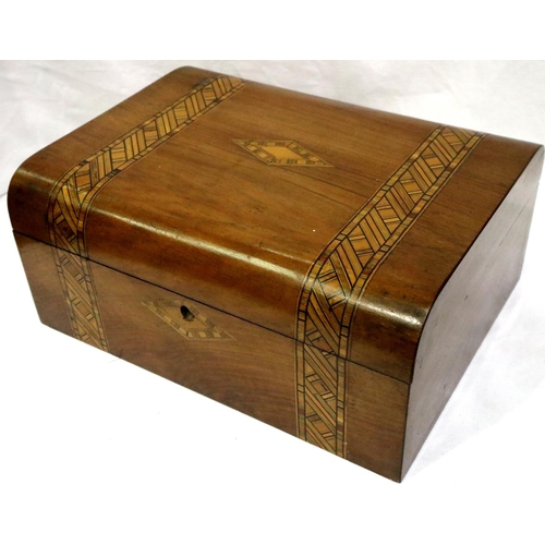 277 - Two wooden jewellery boxes, largest 30 x 22 x 12 cm H. P&P Group 3 (£25+VAT for the first lot and £5... 