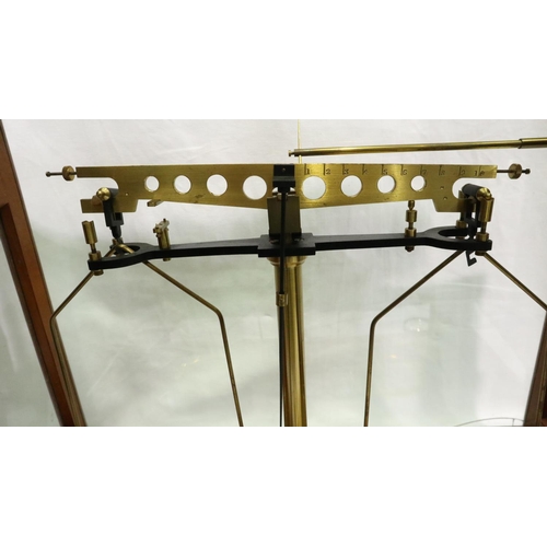 294 - Brass cased school scales by Gallenkamp, with weights. Not available for in-house P&P, contact Paul ... 