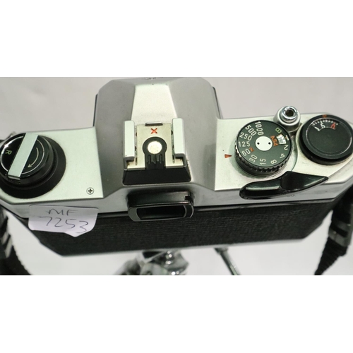 301 - Pentax K1000 camera with 50mm 1:2 lens, 28mm 1:2.8 lens, tripod, case and camera bag.  Camera winder... 