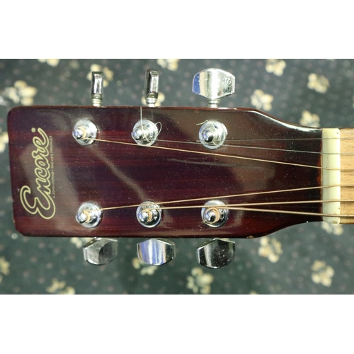 309 - Encore model W255 acoustic guitar with stand. Not available for in-house P&P, contact Paul O'Hea at ... 