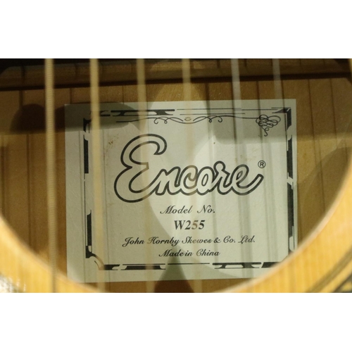 309 - Encore model W255 acoustic guitar with stand. Not available for in-house P&P, contact Paul O'Hea at ... 